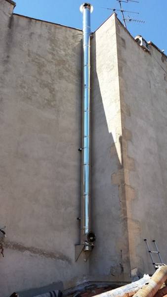 Création conduit extérieur en inox pour fours à Pizzas